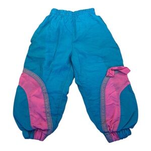 Vintage London Fog Blue and Pink Toddler Windbreaker Pants Size 2T